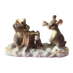 1995 Silvestri Charming Tails "Snowball Fight" Mice Mouse Figurine